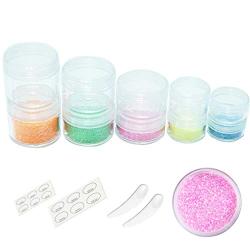 ZEJIA 10pcs Clear Sample Containers with Screw Lids,5 Size 3/5/10/15/20 Gram Empty Cosmetic Jars with 12pcs Lables and 2pcs Mini Disposable Spatula,Makeup Sample Containers BPA Free