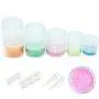 ZEJIA 10pcs Clear Sample Containers with Screw Lids,5 Size 3/5/10/15/20 Gram Empty Cosmetic Jars with 12pcs Lables and 2pcs Mini Disposable Spatula,Makeup Sample Containers BPA Free