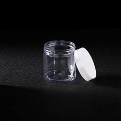 4 Pieces Round Clear Wide-mouth Leak Proof Plastic Container Jars with Lids for Travel Storage Makeup Beauty Products Face Creams Oils Salves Ointments DIY Slime Making or Others (8 oz)