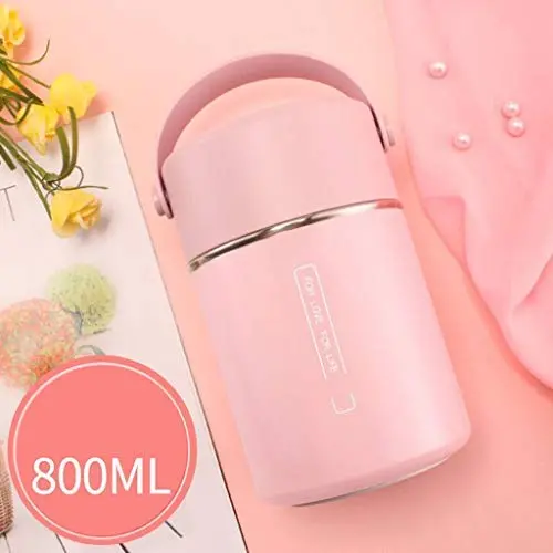 Vakuumisolierte Lunchbox Lebensmittel Beutel Isolierter Futtermittelflaschenbehälter Lagerbehälter für heiße und kalte Speisen (Farbe: Pink)