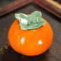 KUKI Cute Orange Shape Ceramic Portable Travel Tea Seal Canister Jar Storage/Tea Containers/Tea Pot/Tea Candy/Coffee Bean Storage/Business Wedding Gifts (one pcs)