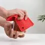 Gants de cuisine professionnels en silicone extra longs Rodri avec doublure quilting. (ROUGE)