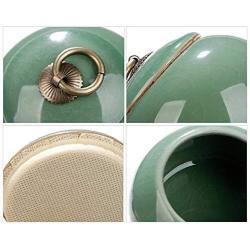 ETERLY Exquisite Ceramic Tea Caddy,Moisture-Proof Tea tin Tea Storage Jars for Spices Candy Coffee Cookie Nuts 2 pcs- 10x9cm(4x3inch) (Color : A, Size : 10x9cm(4x3inch))