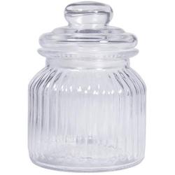 Rayher 46167000 Glass Storage Jar Ribbed ? 11 cm Diameter