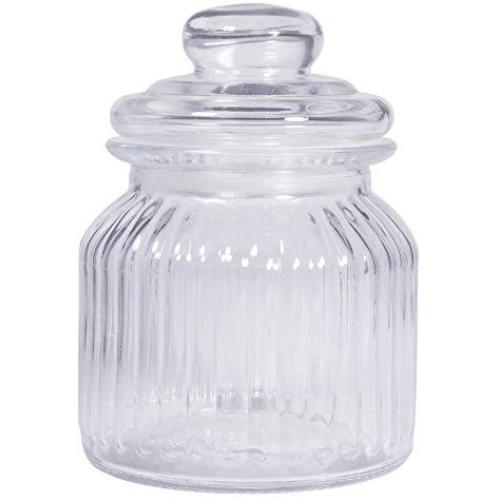 Rayher 46167000 Glass Storage Jar Ribbed ? 11 cm Diameter