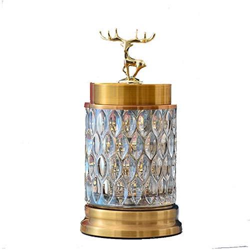 Reindeer Transparent with Cover Sugar Jar Living Room Soft Decorations Craft Creative Ornaments Glass Candy Jar (A)