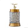 Reindeer Transparent with Cover Sugar Jar Living Room Soft Decorations Craft Creative Ornaments Glass Candy Jar (A)