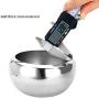 Wall-Mounted Condiment Bottle, Stainless Steel Cruet cet Storage jar with Glass lid-C
