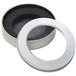 joyMerit Small Tin Box Container, Round Tin Storage Case - 90 x 20 x 0.21mm, Silver