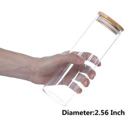 Glass Storage Canister Glass Bottle High Temperature Resistance Glass Bottles with Cork Lids (10)