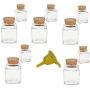Viva housewares Spice jar Made of Glass with Cork Stopper, usable as Glass Jars and Storage tins for Spices, Salt, etc, Glass, Yellow, 50 ml