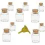 Bocal à épices Viva en verre avec bouchon en liège, utilisable comme bocaux et boîtes de rangement pour épices, sel, etc., Verre, Jaune, 50 ml