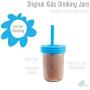 Elk and Friends Kids Cups/Toddler cups with Straws ? Glass Mason Jars 8 oz with Silicone Sleeves & Straws + Straw & Leakproof Lids ? Spill Proof cups for Kids, Sippy Cups for Toddlers