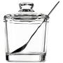 Classic Clear Glass Sugar Bowl Salt Spice Pot Pepper Storage Jar Seasoning Pot Container Condiment Box with Lid and Spoon for Home Kitchen