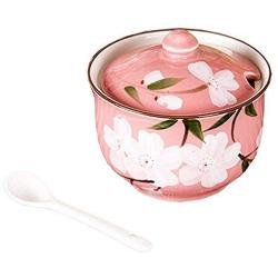 Ceramics Japanese Sakura Sugar Salt Pepper Storage Jar Seasoning Pot with Lid And Spoon