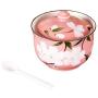 Ceramics Japanese Sakura Sugar Salt Pepper Storage Jar Seasoning Pot with Lid And Spoon