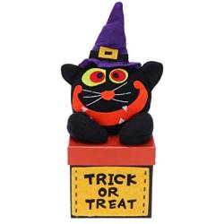 STOBOK Halloween Candy Box Smile Cat Candy Jar Cartoon Candy Holder Trick or Treat Box Cookie Storage Box for Halloween Kids Toddlers Gifts