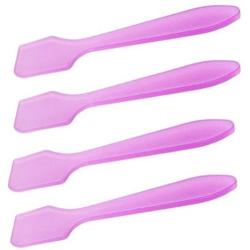 100PCS 3.14'' 8cm Plastic Spatulas Spoon Makeup Cosmetic Frosted Tip Spatula Skin Care Facial Cream Spatula for Mixing and Sampling Beauty Products (Purple)