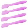 100PCS 3.14'' 8cm Plastic Spatulas Spoon Makeup Cosmetic Frosted Tip Spatula Skin Care Facial Cream Spatula for Mixing and Sampling Beauty Products (Purple)