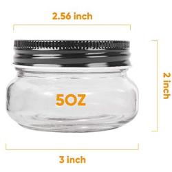 6 oz Clear Glass Jars With Lids(Golden),EnchengSmall Spice Jars For  Herb,Jelly,Jams,Wide Mouth Manson Jars Canning Jars For Kitchen Storage  Jars 30