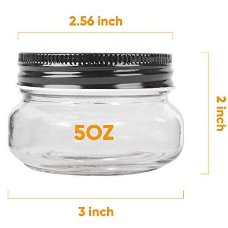 12-Pack, 5oz]Mini Glass Food Storage Containers, Small Glass Jars