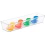 mDesign Plastic Kitchen Cabinet Drawer Organizer Tray - Storage Bin for Cutlery, Serving Spoons, Cooking Utensils, Gadgets - BPA Free, Food Safe, 12" Long, 6 Pack - Clear