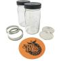 Ball Quart Mason Jars with Storage Lids and Jar Opener (32oz Wide Mouth - 2 Jar Bundle)