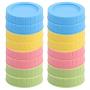 uxcell 16 Pack Colored Plastic Regular Mouth Mason Jar Lids with Sealing Rings Food Storage Caps for Mason Canning Ball Jars