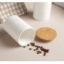 Lawei 2 Pack Ceramic Food Storage Jar with Airtight Seal Bamboo Lid - 10 oz Ceramic Canister Storage jar Sugar Bowl Salt Container Coffee Tea Jar