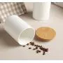 Lawei 2er Pack Keramik Lebensmittelbehälter mit Dichtung aus Bambus - 10 oz Keramik Dose Lagerbehälter Zuckerstreukessel Salzbehälter Kaffee Tee Dose