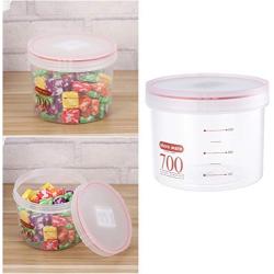 UPKOCH Clear Plastic Airtight Food Storage Container Canister for Snacks Spice Grain Cereals 700ml