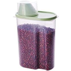 HOMELUNY Set of 4 Plastic Food Storage Containers Kitchen Airtight Jars Storage Box Cereal Storage Container Jars for Candy, Cookie, Rice, Sugar,Flour,Snacks Keeping Food Dry & Fresh Large Green
