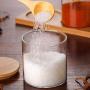 TNKML 3 Piece Set Glass Spice Jar Cruet Glass Salt Jar Sugar Bowl Storage Tank Spice Jar With Wooden Spoon Kitchen Utensils Spice Container