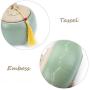 Lcxliga Ultra-small Mini Ceramic Urn Souvenirs Elegant Human Or Animal Ashes Stoneware tea cans Medium Puer tea pot Ceramic embossed sealed storage tank Black tea box (Color : A)