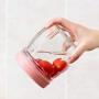 Kitchen Glass Jar Storage Tank Storage Tank Tea Cans Glass Sealed Tanks Grain Food Jars,Pink