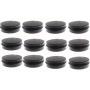 JKLcom 2 oz.Tins Black Aluminum Metal Tin Round Screw Top Lid Containers Jars Metal Storage Tin Jars Aluminum Tin Cans Travel Storage Tins,for Lip Balm DIY Cosmetics Salves,2 oz./2 Ounce/60 ML,12 Pack