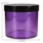 Beauticom 10 oz. (300g /300ML) (Quantity: 3 Packs) Thick Wall Round Leak Proof Clear Acrylic Jars with Lids for Cream, Salves (3 Pieces (3 Jars + Lids Together), PURPLE Base w/Black Lid)