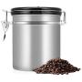 ZXYWW Stainless Steel Airtight Canister, Food Storage Jar for Sugar/Coffee Canister with Airtight Lid Locking Clamp(1.8L),Silver