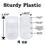4 oz Small Plastic Mason Jar Square Bottle with Lids 10 Pk BPA Free Food Safe
