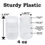 4 oz Kleine Kunststoff-Mason-Glasflasche im Quadrat mit Deckeln, 10er Pack, BPA-frei, lebensmittelecht