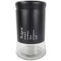Home Basics Allaire Collection 4 Piece Food Storage Canister Set, Food Storage Container for Kitchen Counter, Sugar, Tea, Pasta, Coffee Canister with Clear Bottom, Black