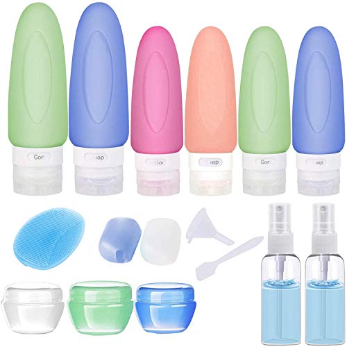 Ensemble de 17 Pièces en Silicone BPA Free POLUENTAT, Récipients de Voyage TSA Approuvés, Contenants de Voyage pour Produits d'Hygiène FDA Approuvés, Accessoires de Voyage à Étiquettes Étanches. Ensemble de 17 Pièces en Silicone BPA Free POLUENTAT, Récipients de Voyage TSA Approuvés, Contenants de Voyage pour Produits d'Hygiène FDA Approuvés, Accessoires de Voyage à Étiquettes Étanches.
