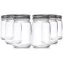 6 Glass Mason Jars with Lids: Jar Set for Food Storage, Pickling and Canning - Six Pack 16 Oz Jars