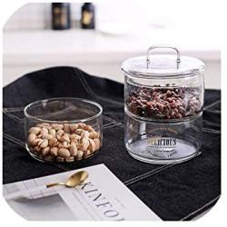 Nordic Glass Storage Jar With Lid Kitchen Coffee Beans Sugar Can Chic Kitchen Seasoning Jars Scandinavian Fresh Fruit Container,Random Pattern