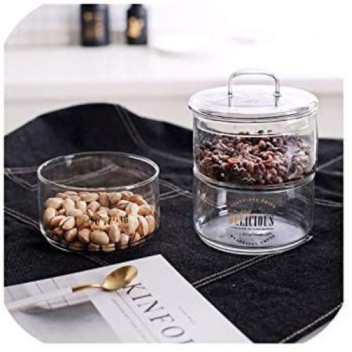 Nordic Glass Storage Jar With Lid Kitchen Coffee Beans Sugar Can Chic Kitchen Seasoning Jars Scandinavian Fresh Fruit Container,Random Pattern