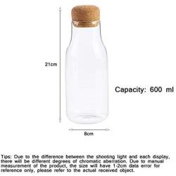PPLK Cork Glass Storage Tank Kitchen Transparent Dried Fruit Miscellaneous Grains Jar Tea Storage Bottle Food Sealed Cans