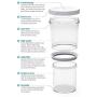 Botto The Adjustable Airtight Container | Push Down To Remove Air And Adjust Contents Between 16 oz & 32 oz (Clear) (1)