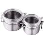 Cwg Set of 4 Storage Canisters with Airtight Lids, 5 inch Stainless Steel storage jar for Tea, Coffee, Sugar, Rice, Biscuits, Oats, Snack etc