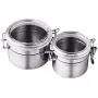 Cwg Set of 4 Storage Canisters with Airtight Lids, 5 inch Stainless Steel storage jar for Tea, Coffee, Sugar, Rice, Biscuits, Oats, Snack etc