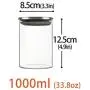 Glas-Airtight-Behälter/Lebensmittel-Aufbewahrungsglas/Glas-Aufbewahrungsbehälter mit Edelstahldeckel, Tee Kaffee Bohne Aufbewahrungskasten, 1000ml, 3 Stück